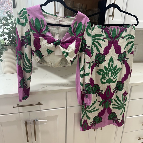 ❌SOLD❌Caroline Constas two piece skirt set linen extra small xs NWT - Picture 2 of 7